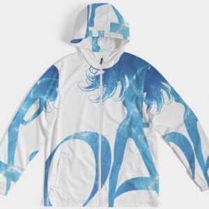 ICJUK Exclusive lightweight Windbreaker White Electric Blue OA Beach Babe